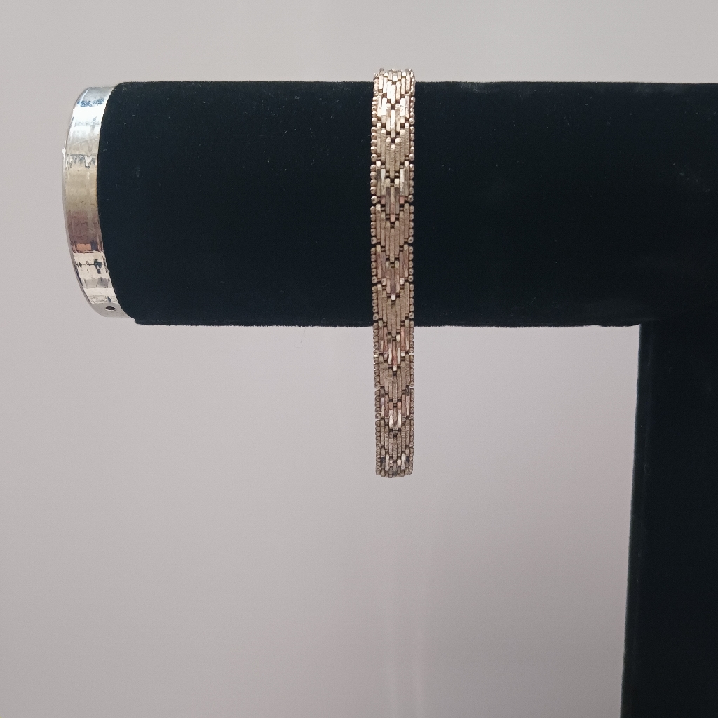 Vintage Sterling Silver Riccio Chevron Italian Bracelet 75